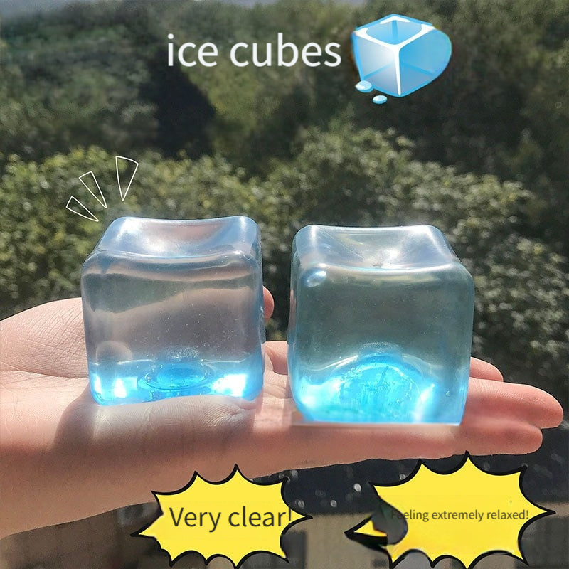 [Relaxing Squeeze & Pop] Relaxing Pop Sensation Squeeze & Pop Malt Ice Cubes - Transparent Sky Blue | Soothing Toy, Glossy Finish, Ideal for Unwinding