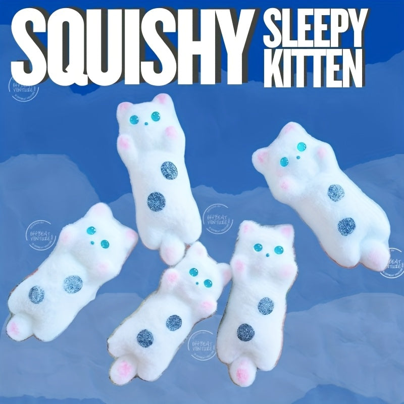 Tuxedo Kitty Skewer, Sleepy Cat Taba Squeeze Toy, Pet Lover, Squishy Doll, Relaxation, Fidget Toy, Birthday, Back to School, Christmas, New Year, Easter Gift, Home Decor, Student Office Relaxation