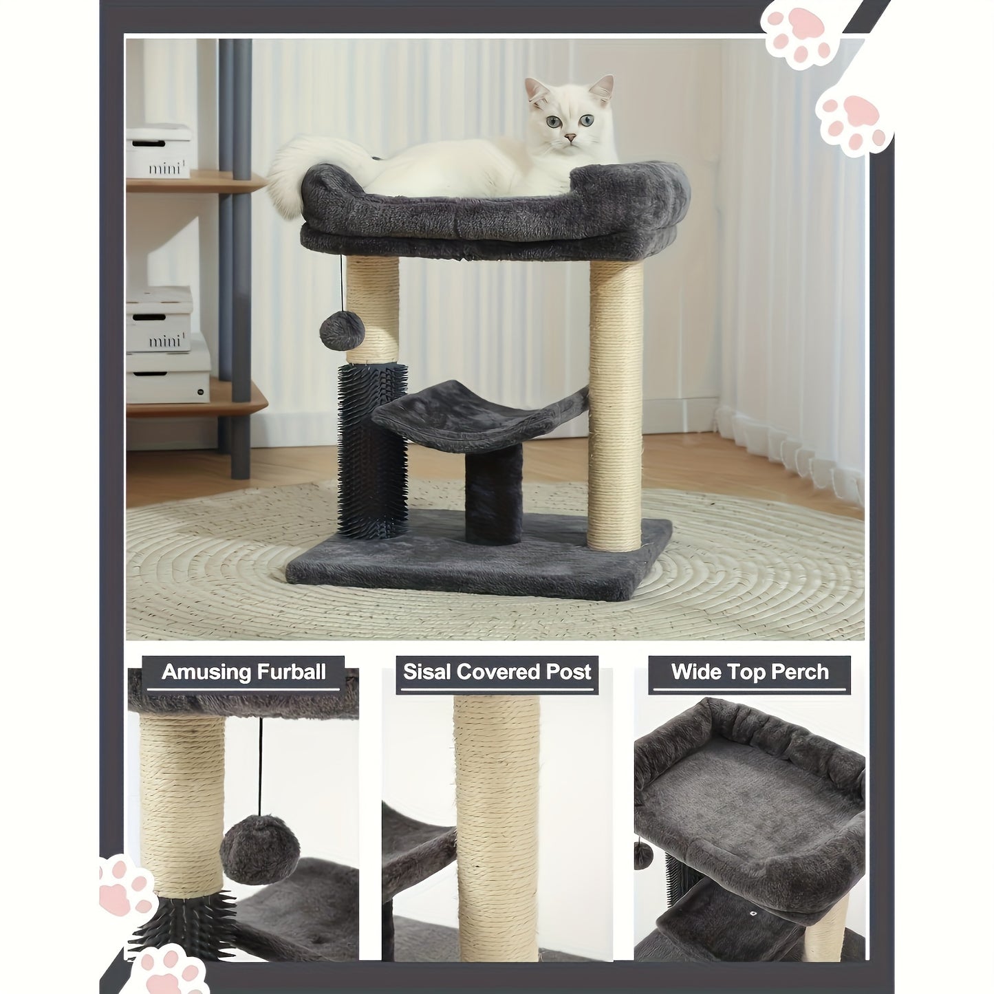 Deluxe Cat Tree Tower with Scratching Post