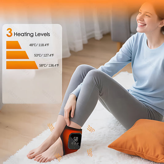Ankle Massager with LCD Touchscreen, Vibration & Hot Compress Function .