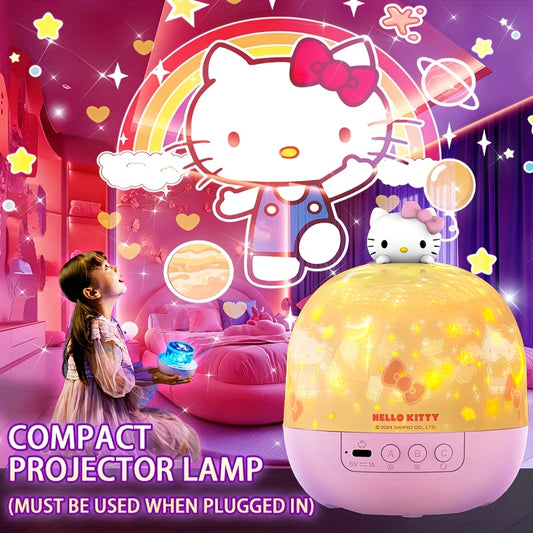Hello Kitty LED Projection Lamp 360° Rotating Night Light,