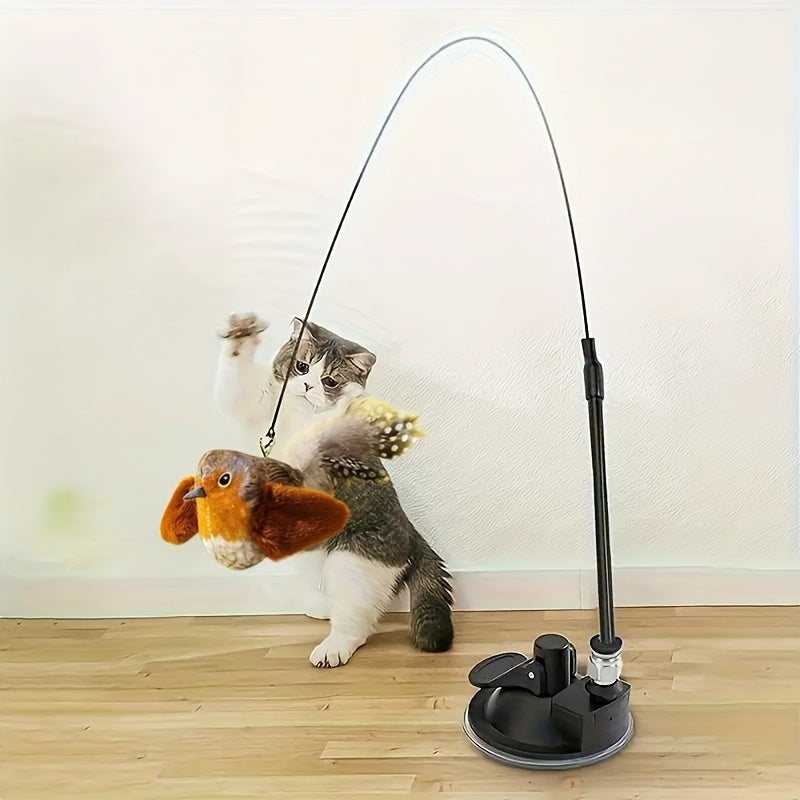 Interactive Cat Toy – Realistic Bird Sounds, Auto Flapping Fun