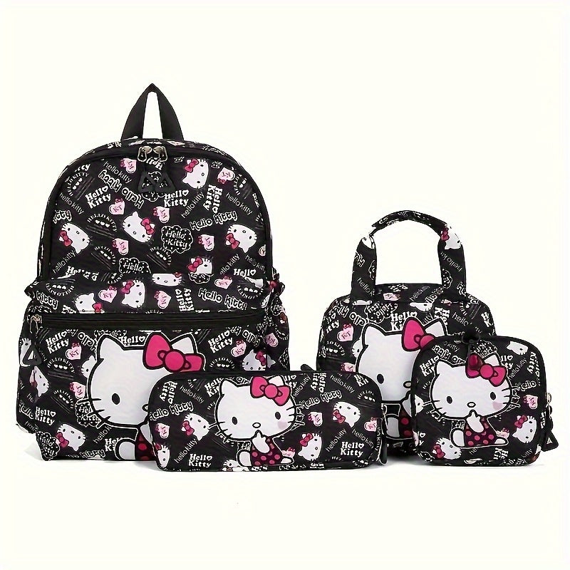 4pcs Sanrio Hello Kitty Backpack Set - Durable Nylon