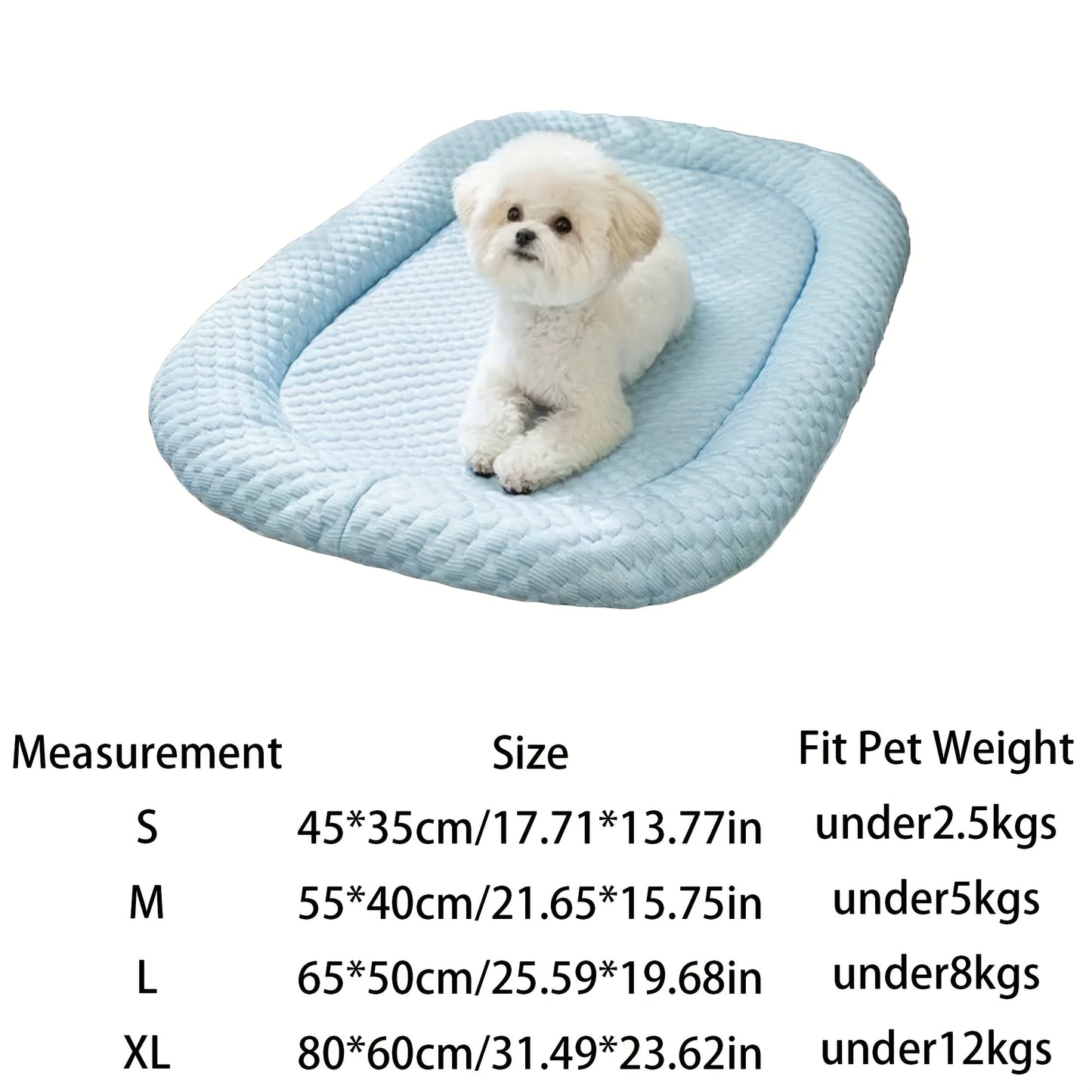 Light Blue Washable Summer Cooling Mat for Dogs - Cool Bean Pad for Pets When Going Out, Car Pet Cooling Pad, Breathable and Comfortable, Heat Dissipation and Ventilation, Kühlmatte Hund