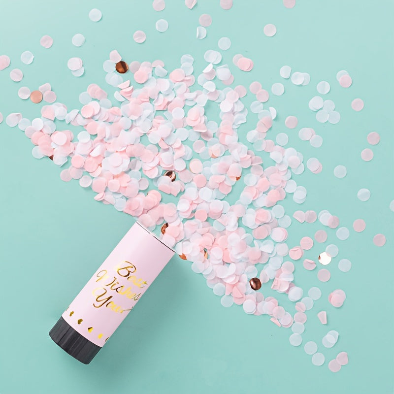 # 5pcs Handheld Confetti Cannon Set for Weddings & Birthdays, Paper Confetti Popper Tubes with Custom Messages, Universal Celebration Party Favors for Adults 18+