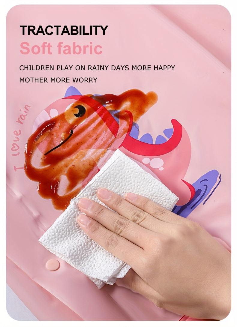 Kids' Soft and Comfortable Outdoor Thickened Raincoat for Boys and Girls -6 Years, Cute EVA Lightweight Rain Cape with 3D Tail Spikes