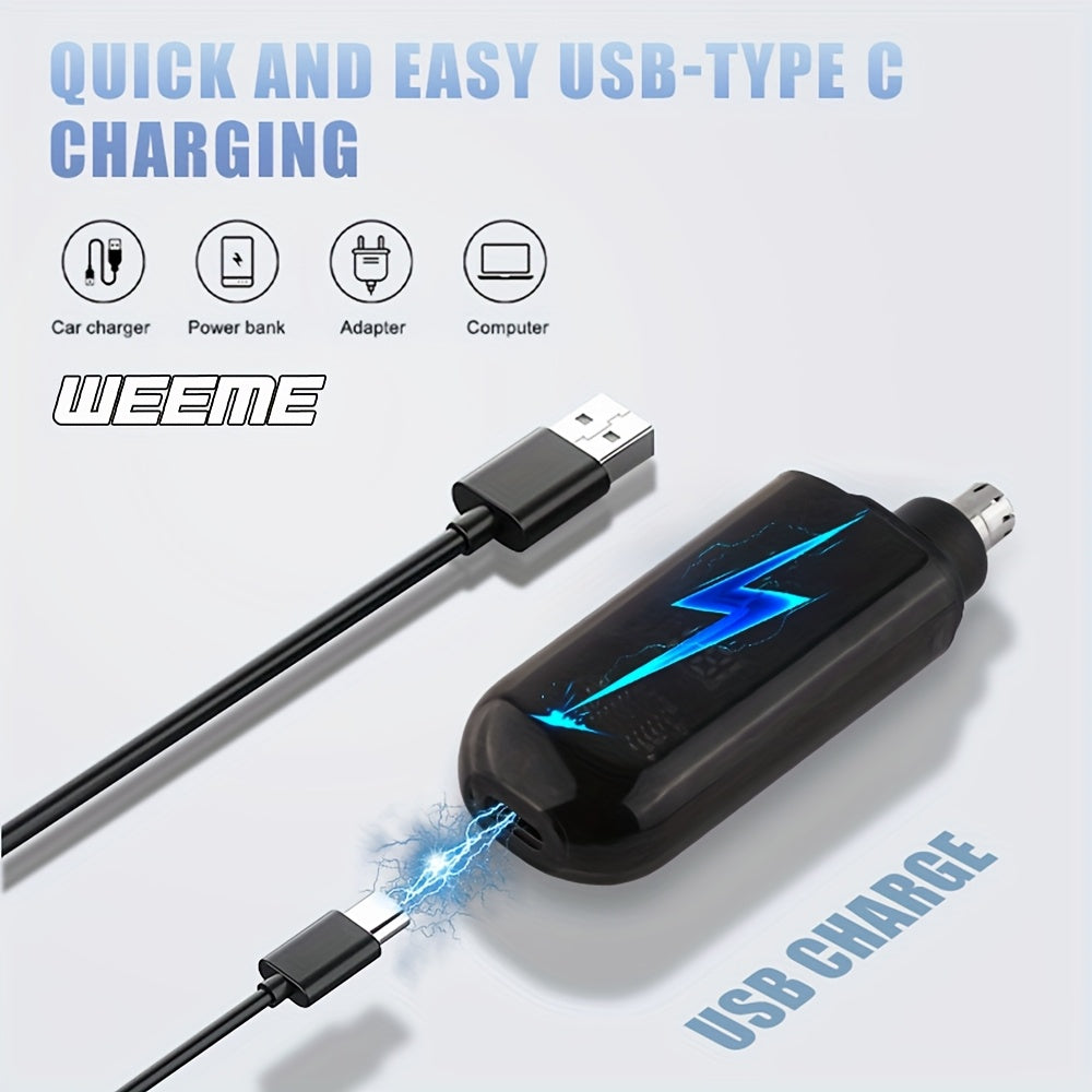WEEME Men'S USB-Powered Ear & Nose Hair Trimmer with LCD Display.