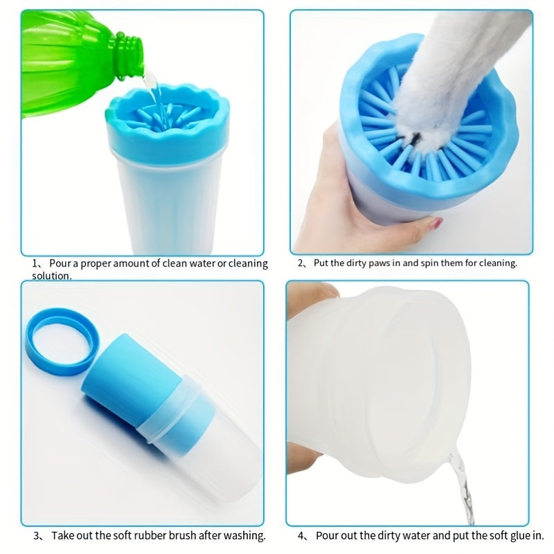 [Magic Pet Cleaner] Portable Automatic 1pc Silicone Pet Foot Washing Cup | Dog & Cat Paw Cleaner, Magic Beauty Cleaning Wipe-Free Brush for Dirty Paws, Travel-Friendly, Available in Blue, Pink, Green, Light Blue