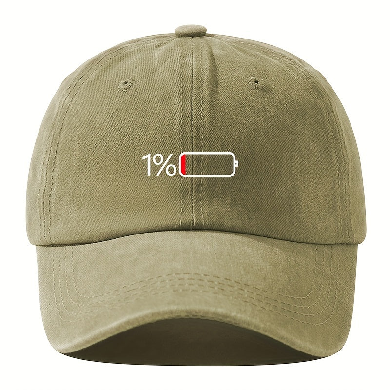 Breathable Unisex Baseball Cap - 1pc Sunshade Cap With Battery Pattern - Outdoor Sport Gift For Men Women