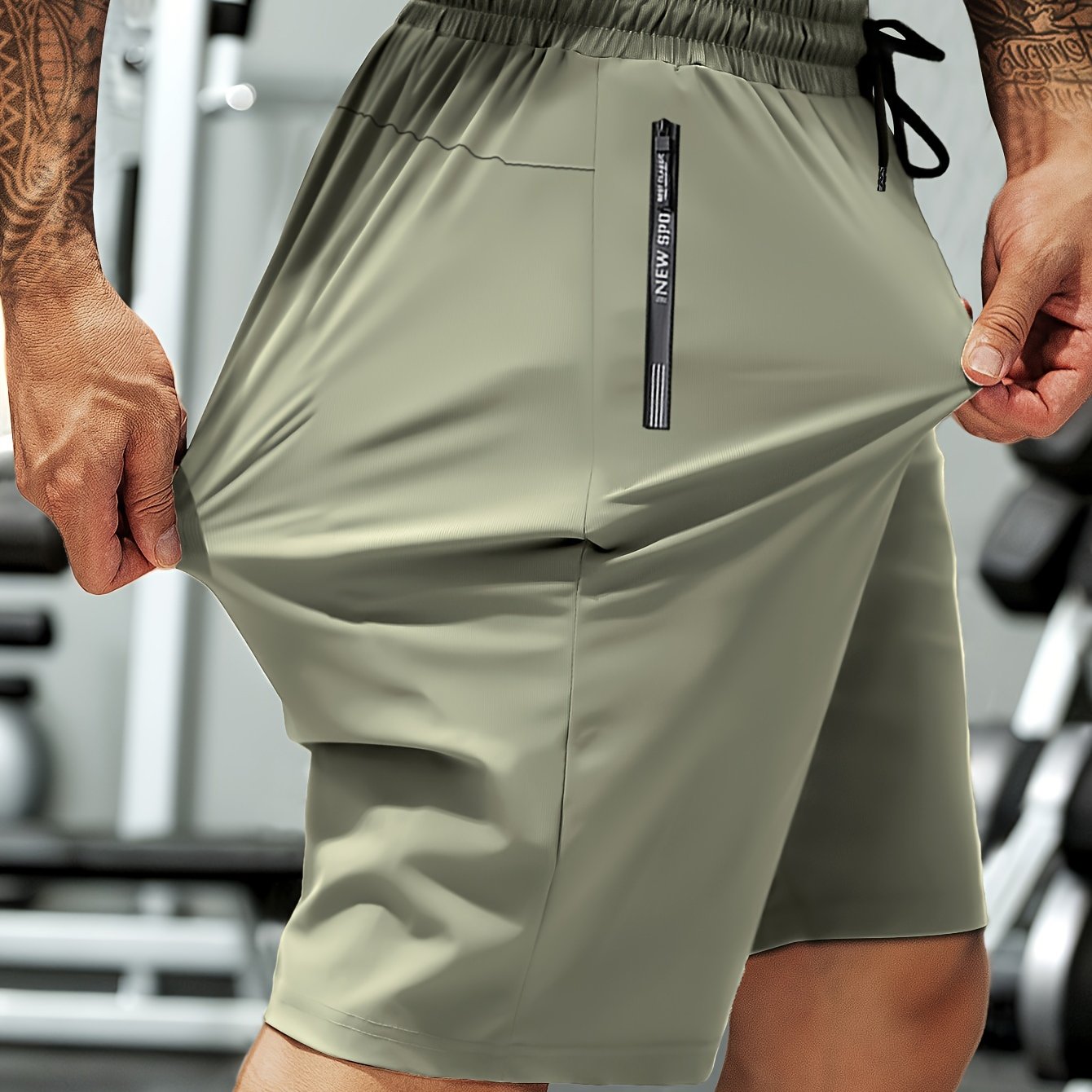 Men's Navy Drawstring Outdoor Shorts with Zippers