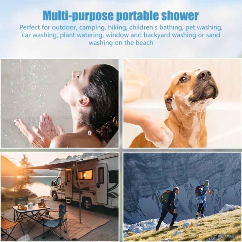 Portable Camping Shower, USB Rechargeable Battery Powered Electric Outdoor Shower with ABS Material, Convenient for Camping, Beach, Hiking, And Climbing RV Exterior Showers