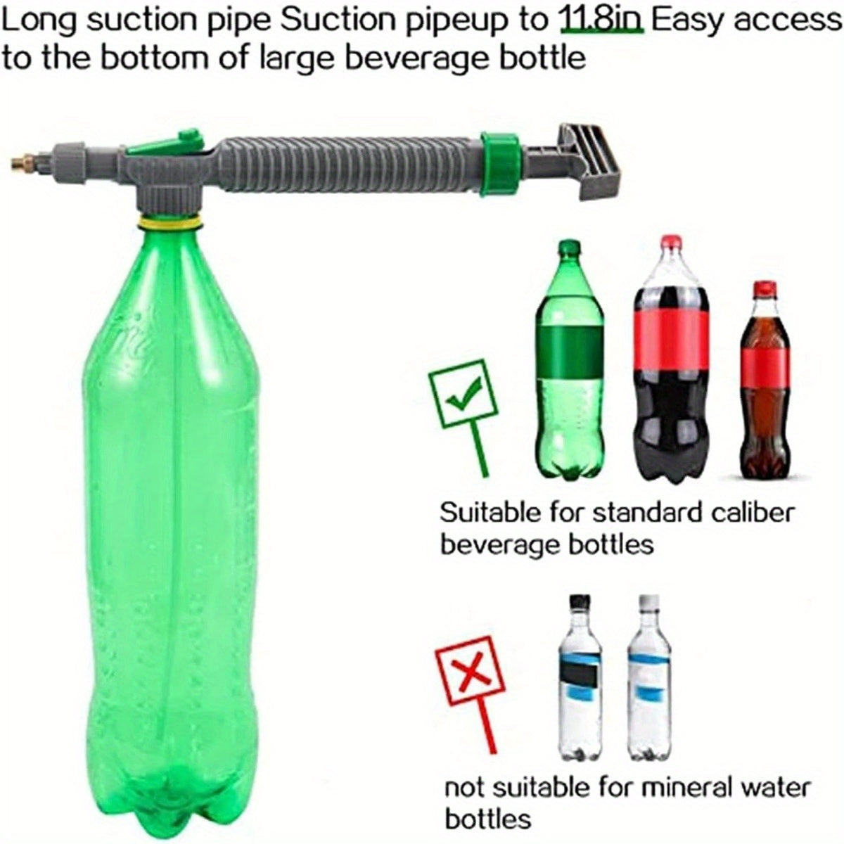 1/2pcs Adjustable Drink Bottle Sprayer, High Pressure Air Pump Manual Sprayer, Portable Magic Sprayer, Bottle Cap Sprinkler, Garden Watering Tool for Watering and Spraying Fertilizer