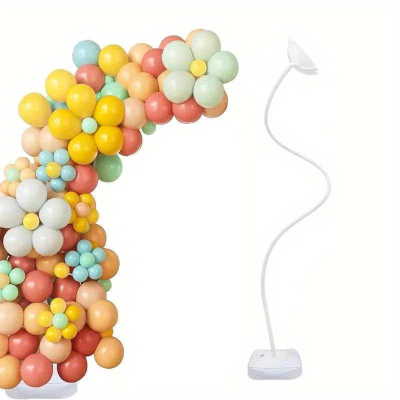 [Versatile Balloon Arch] 1pc Versatile Free-Bending Balloon Arch Kit | Easy to Install, Durable & Reusable Plastic Flower Backdrop with Water Base for Weddings, Engagements, Birthdays, Holidays & More - 4.9ft/8.2ft, Flower De