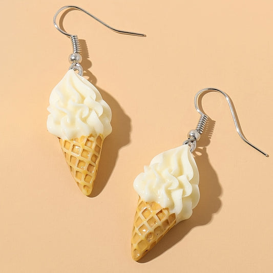 Imitation Ice Cream Resin Drop Dangle Earrings Food Design Accessories For Women Party Jewelry