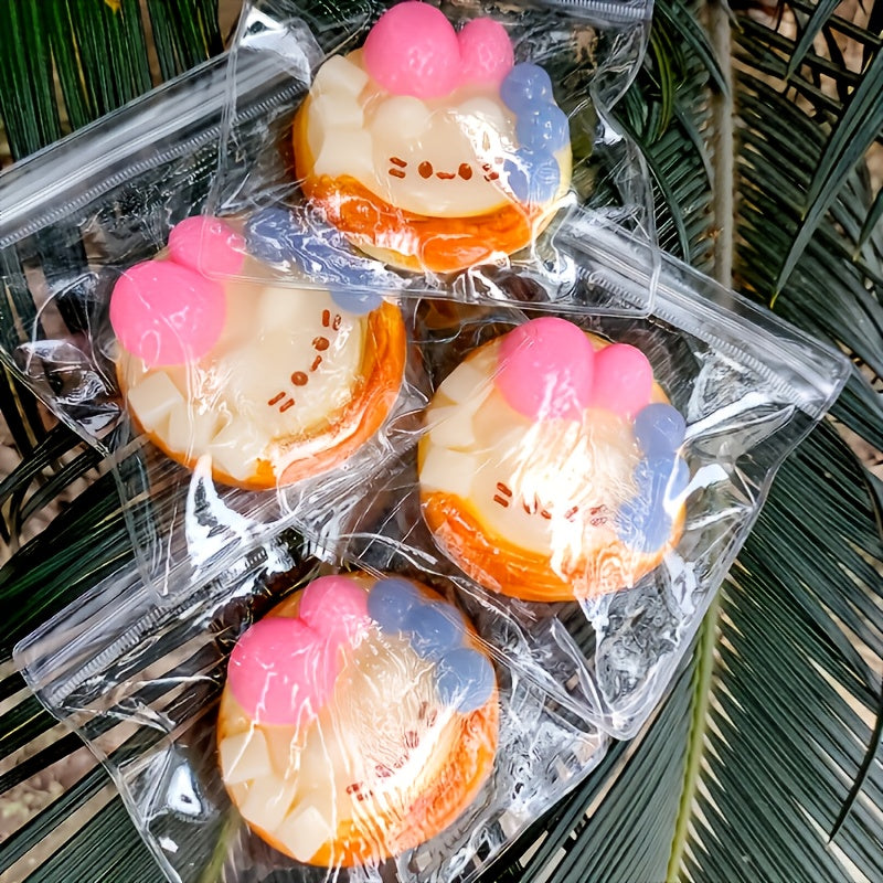 Adorable Kitten Egg Tart Stress Ball - Claw-Themed, Fun DIY Toy for Office, Parties & School Rewards - Perfect Christmas/Halloween/Easter Gift