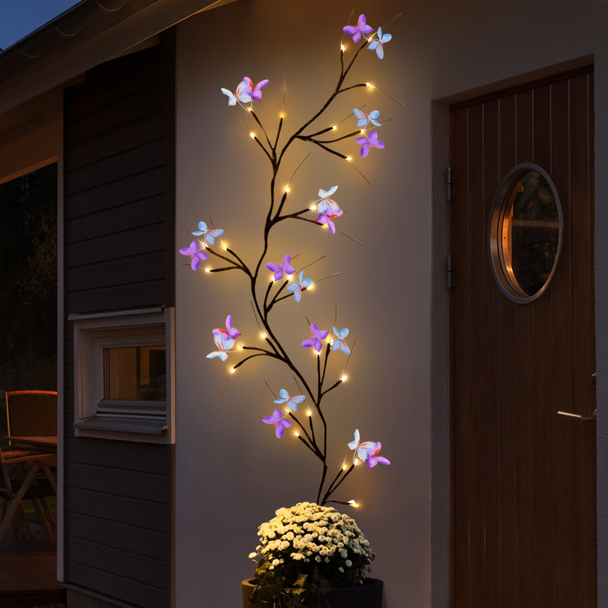 [Enchanted Willow Lights] USB Powered 1pc Resin Enchanted Willow Vine Lights with Butterflies | Wall Decor, ≤36V, for Christmas, Home, Bedroom, Valentine's Day, Easter Holiday Gift