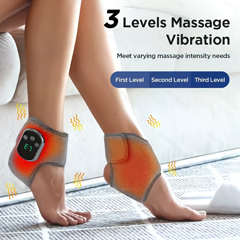 Ankle Massager with LCD Touchscreen, Vibration & Hot Compress Function .