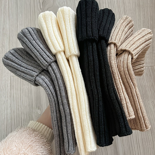 4 Pairs Women's Ribbed Leg Warmers