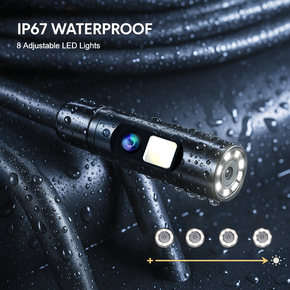 4.3in LCD Screen Industrial Endoscope 8mm Dual/ Single Lens, Endoscope Camera, Auto Repair Plumbing House Auxiliary,