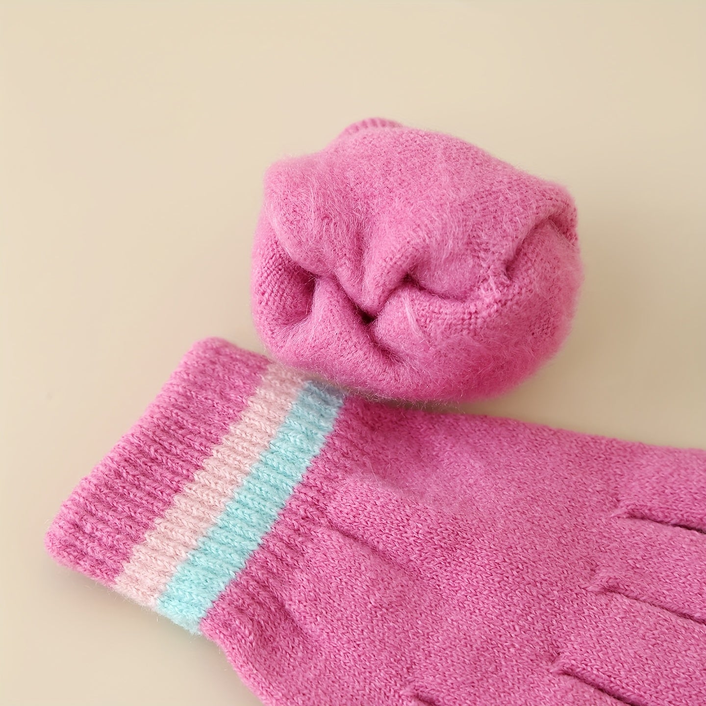 Winter Girls' Unicorn Knitted Hat and Gloves Set,