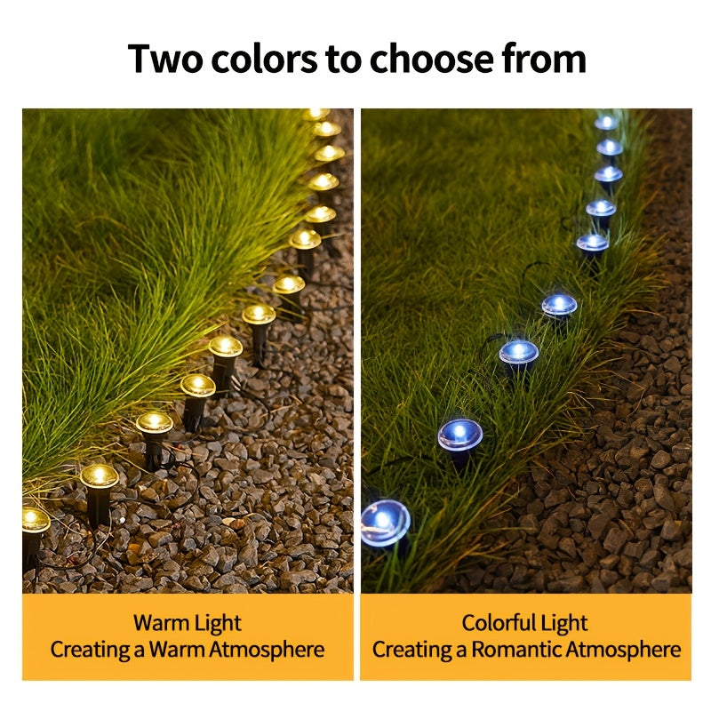 1pc, 15 lights, solar LED lawn light, outdoor guide light, ground garden decoration path light for home use, outdoor courtyard flower path light string, used in garden paths, camping, parties, Independence Day Christmas weddi