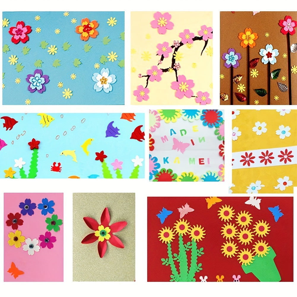 10pcs Mixed Color Flower-Themed Punch Craft Suit Set, Scrapbooking Supplies for DIY Hand-Made Projects