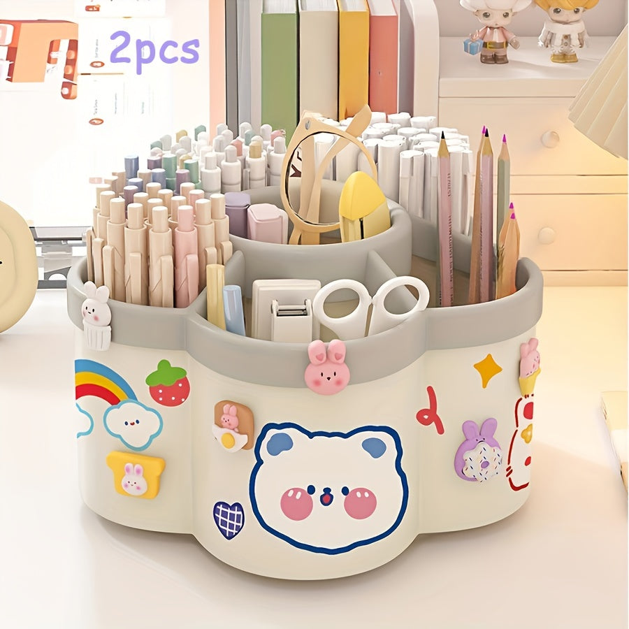 Cute Rotating Pen Holder, Large Capacity, Lightweight, Durable