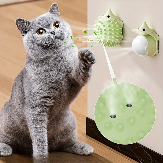 1pc Hedgehog-Shaped Cat Teaser Toy with Durable Scratching Board - Fun Licking & Relaxing Interactive Pet Product for Kittens, Beige, Green, and Light Brown Designs, Plastic Material, No Batteries Needed, Cat Entertainment To
