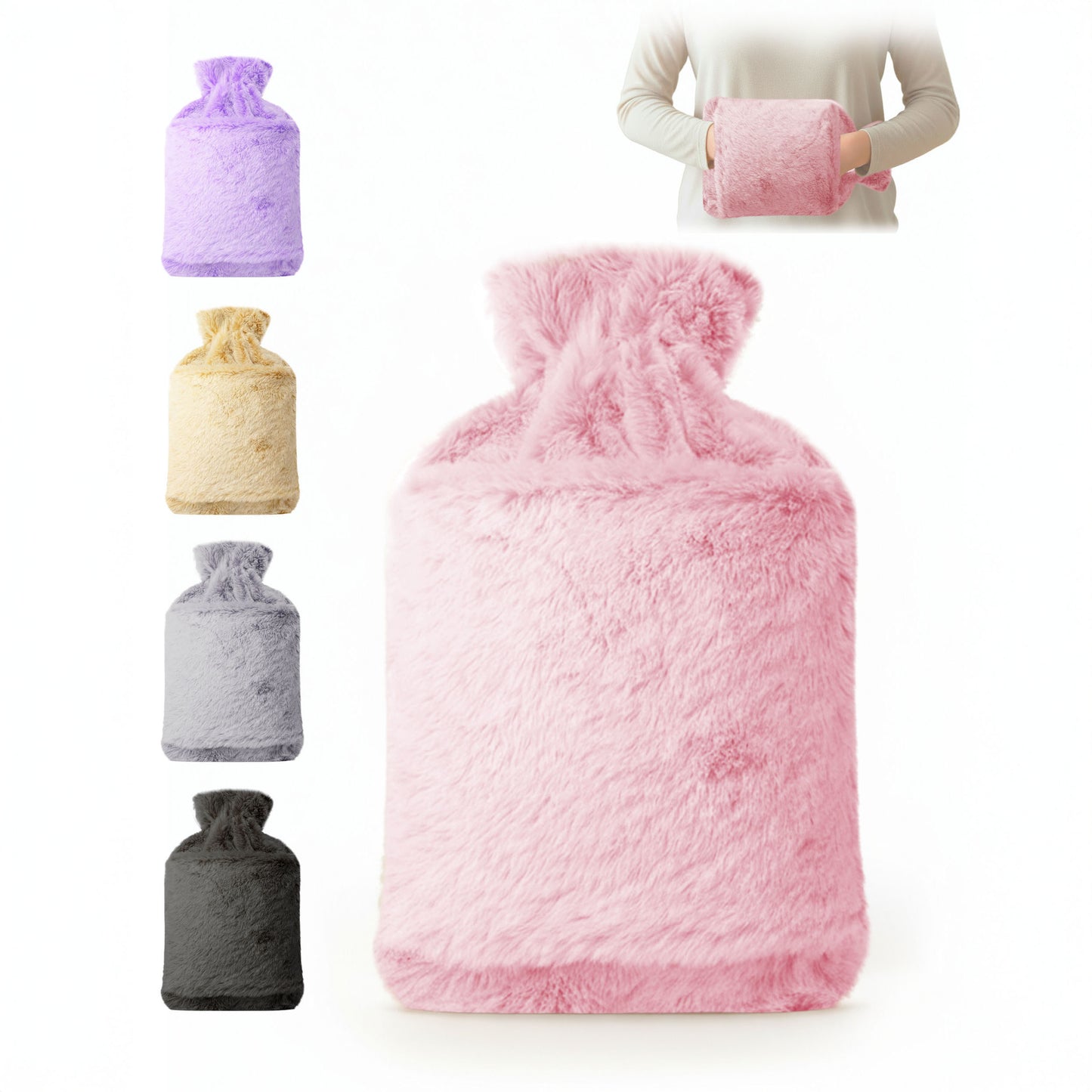 Cosy Hot Water Bottle with Plush Cover