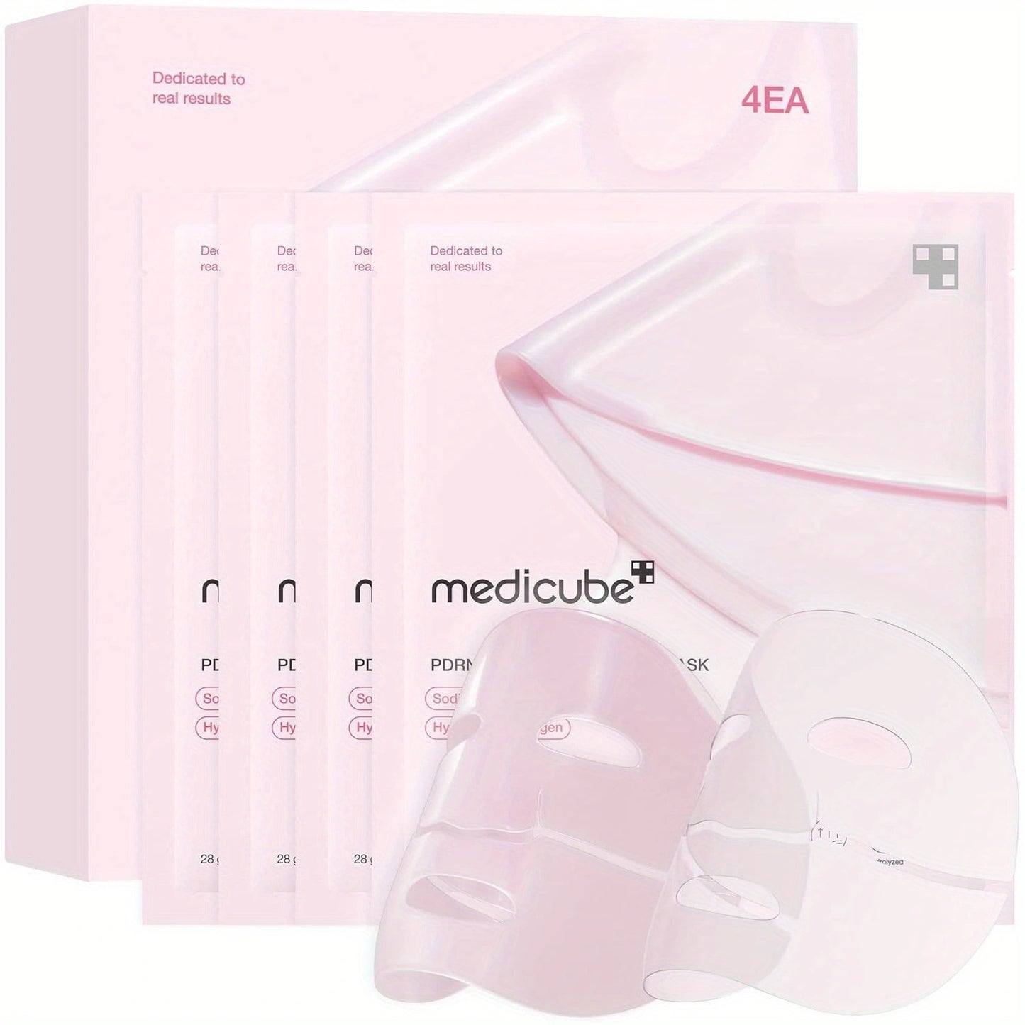 Medicube Salmon DNA PDRN Pink Collagen Jelly Mask| Hydrating Night Mask for Glass Glow Light Beige- Moisturizing& Firming, Fragrance-Free, Suitable for All Light Beige Types, 4EA Mask Series, Skincare | Translucent Design| Pr