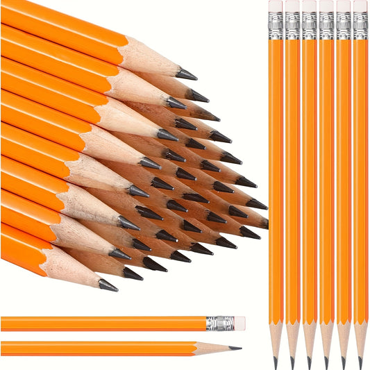 10/30pcs Yellow HB Pencils with Erase