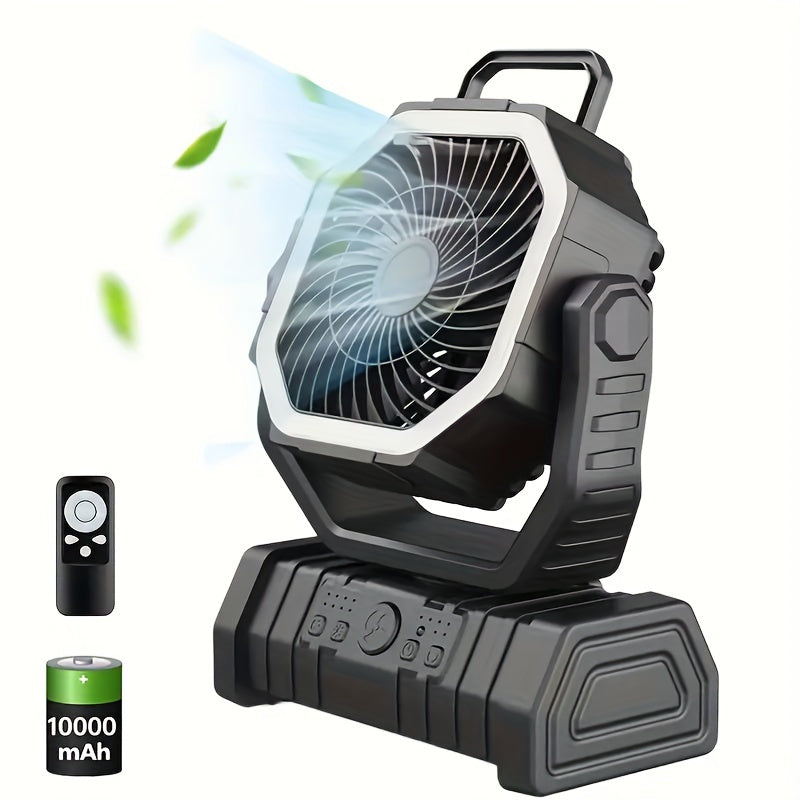 Portable Camping Fan Light – Bright, Rechargeable, Durable Cooling Companion