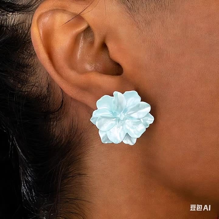 Elegant Floral Bloom Stud Earrings - Hypoallergenic Acrylic, Iron-Free Ear Needles, Perfect for Daily Wear, Parties, Weddings, Banquets, Business Events, and Leisure Activities - One Pair
