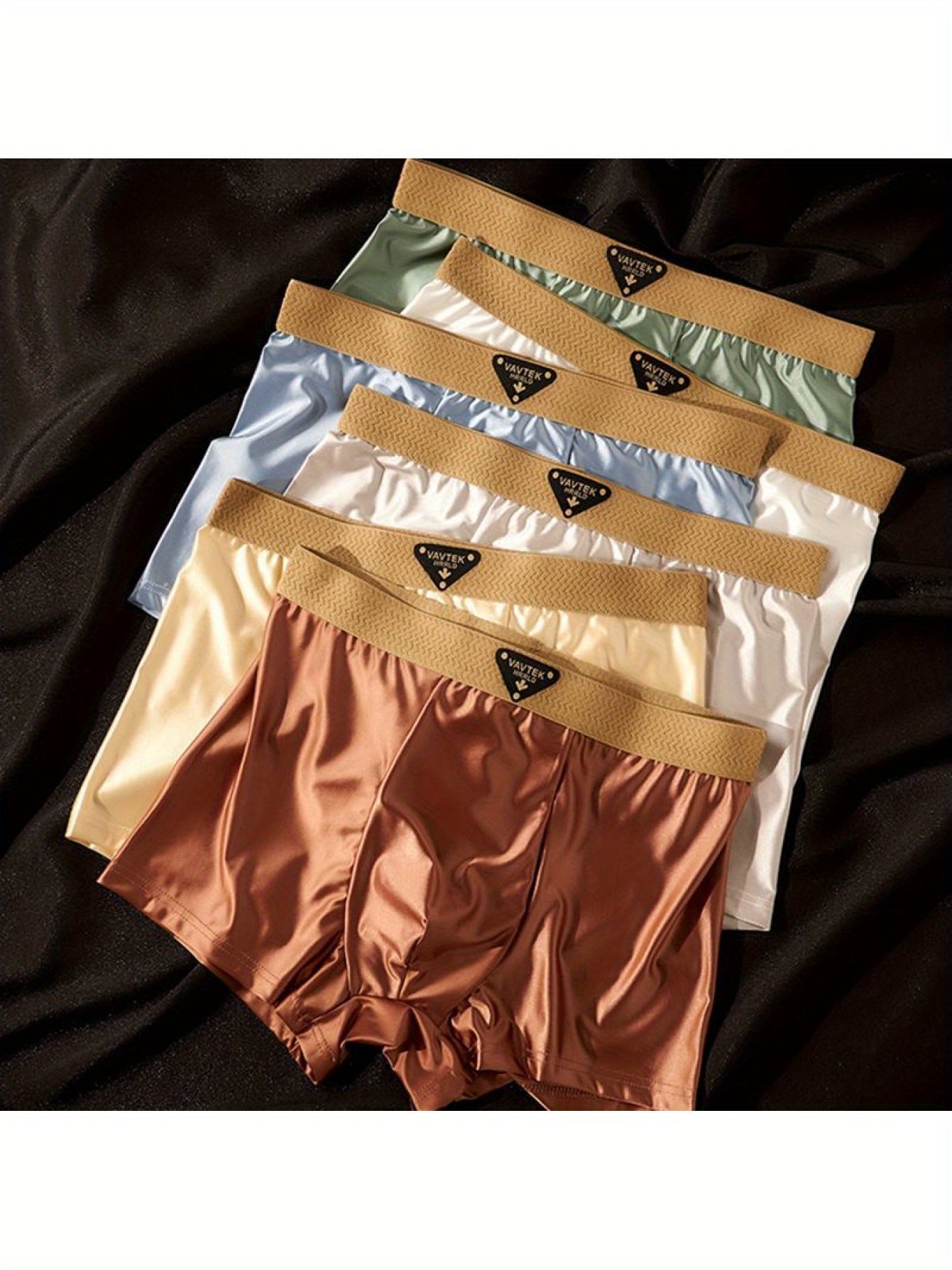 [Luxury Men's Underwear] 4pcs Men's Luxury Underwear. - Non-Transparent Ice Silky Fiber Boxer Briefs .