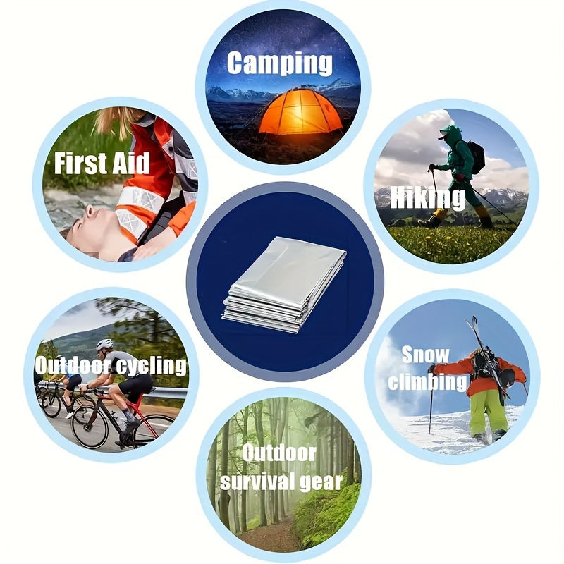 90% Heat Retention Thermal Blankets - Ultimate Survival Kit: 10-Pack, 52"" X 82"" - Essential Outdoor Gear
