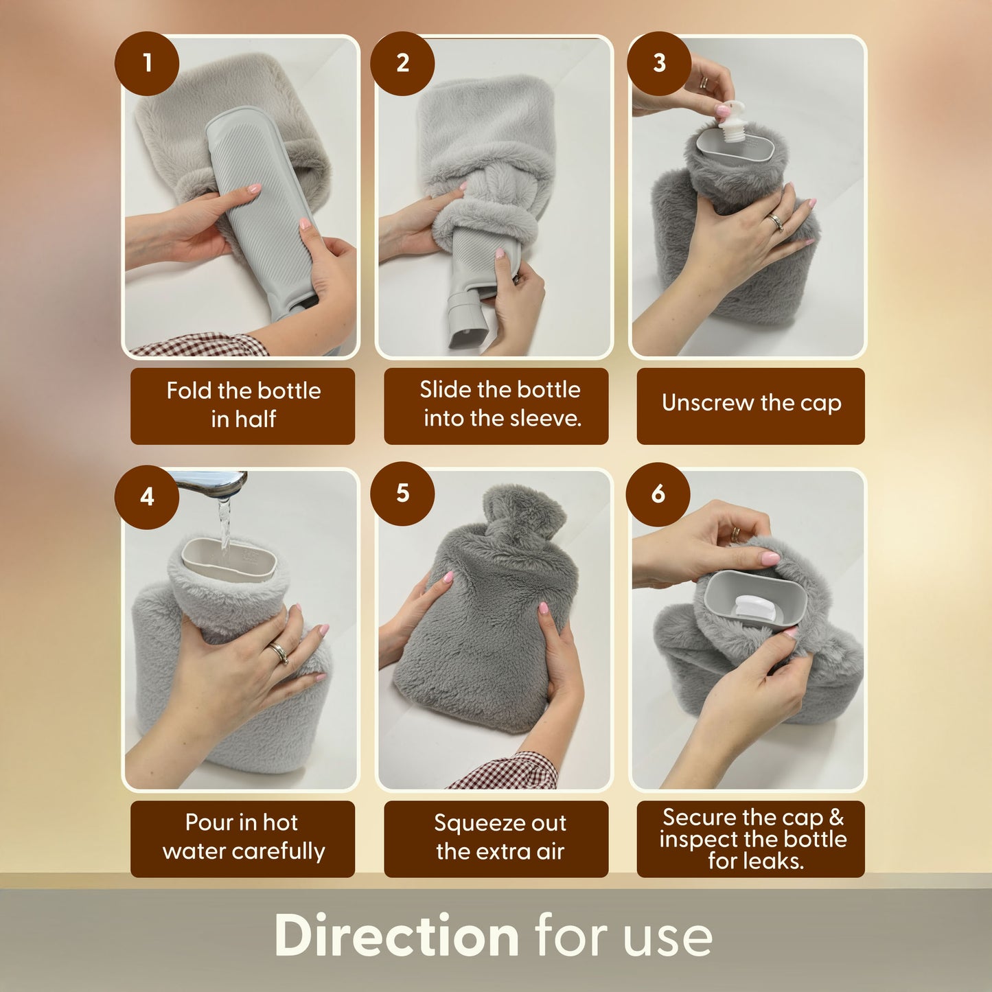 Cosy Hot Water Bottle with Plush Cover