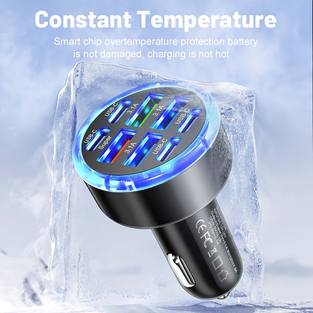 8-in-1 Car Charger with QC3.0 & PD