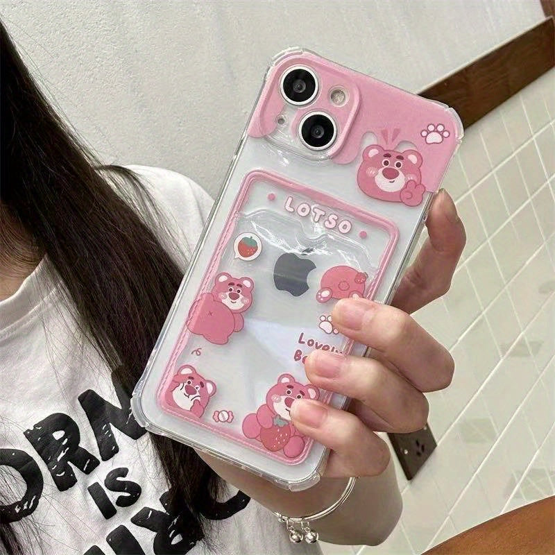 Honey Winnie The Pooh Design with a Slot for Photos And Cards, a Card Holder Phone Case Suitable for Iphone 16, 16 Pro, 16 Pro Max, 15 Pro, 15 Pro Max, 14, 14 Pro Max, 13, 12, 11, XS Max, XR, 7, 8, SE, 12, And 13 Mini.