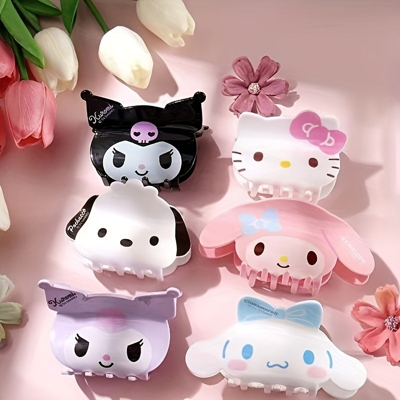 Sanrio Hello Kitty & Friends 3D Hair Claws - Cute, Acrylic Hair Clips for Kuromi, Melody Fans - Perfect Birthday Gifts