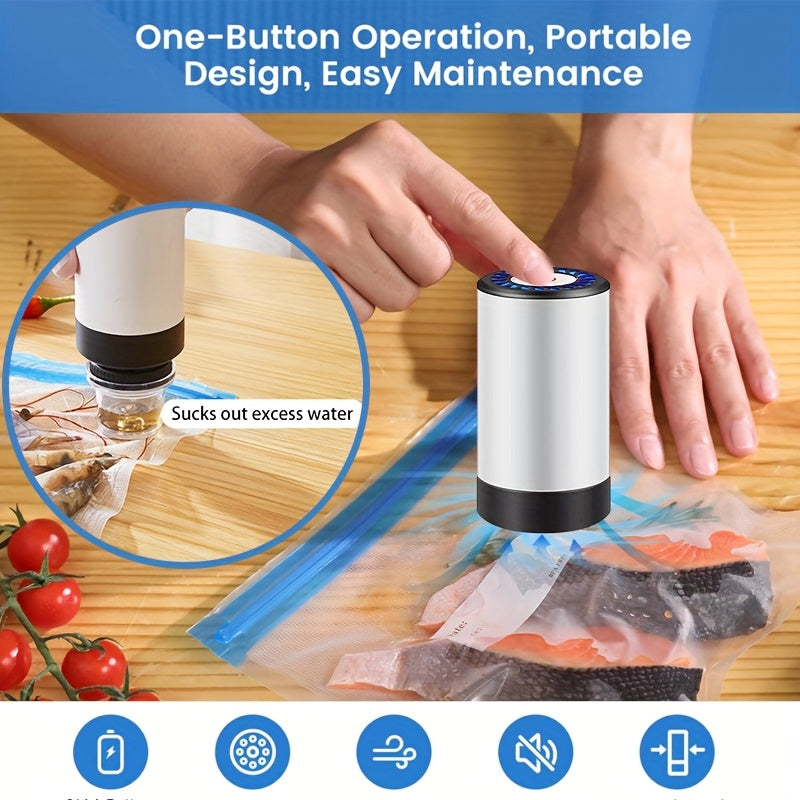 jkuoo-3in 1 USB rechargeable vacuum Seal Kit - portable electric pump and durable multi-size storage bag