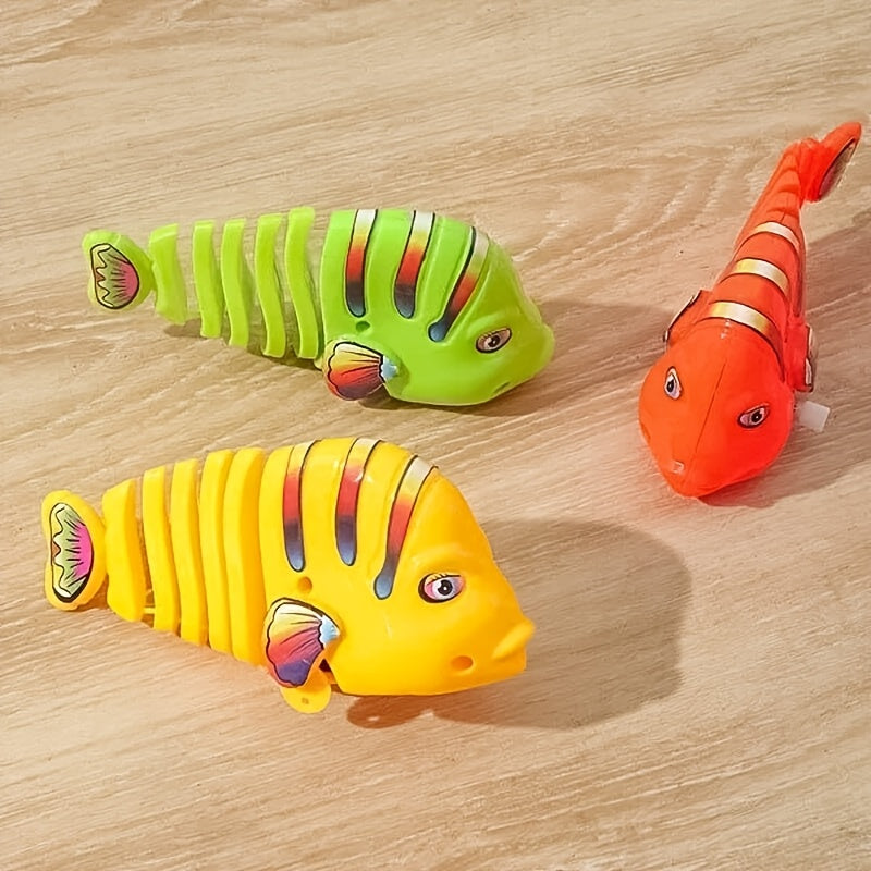 360° Swinging Cartoon Fish Wind-Up Toy for Cats