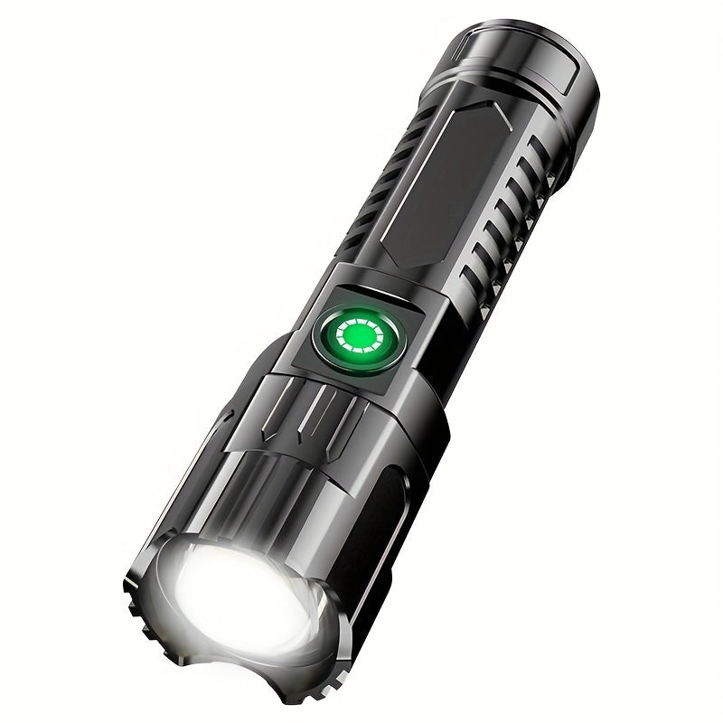Super Bright LED Flashlight - Rechargeable High Lumen Handheld Light with Adjustable Focus, Long-Lasting Battery Life, Tactical Design for Outdoor and Emergency Use, Rechargeable Flashlight