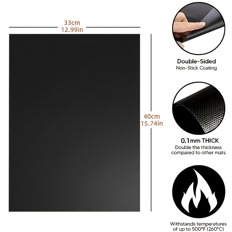 1/2pcs Durable Non-Stick Reusable Baking Mats - Perfect for Electric & Gas Ovens, Toasters, and Grills - Easy to Clean Kitchen Essentials for Outdoor BBQs & Cooking