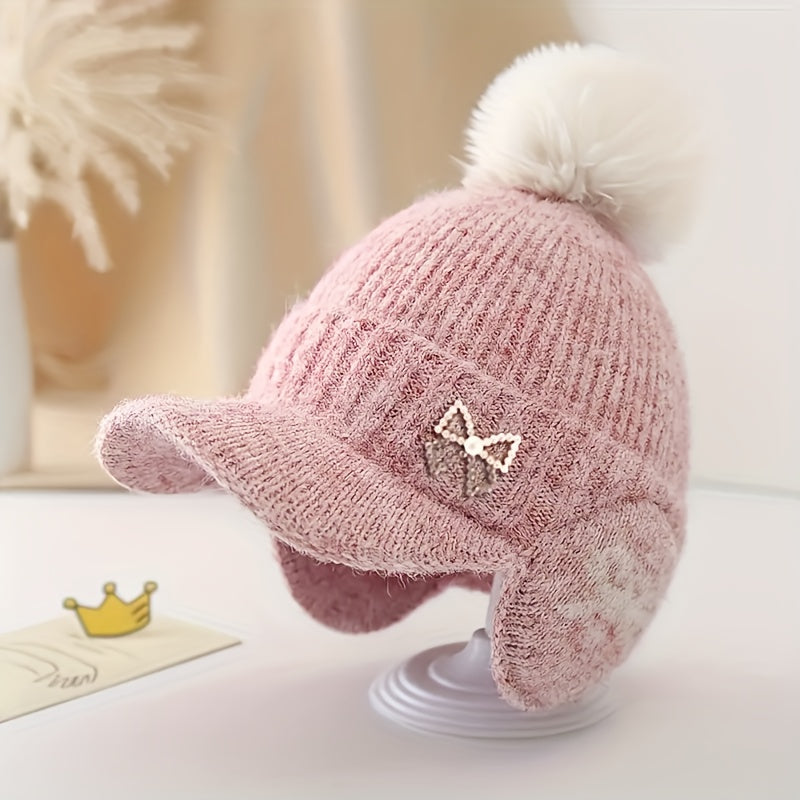 New Small Fragrant Pearl Butterfly Knot Hat for Autumn And Winter