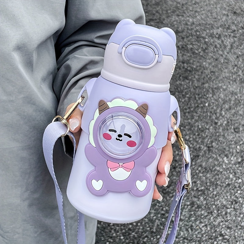 1pc Cartoon Stainless Steel Vacuum Flask, 520ml