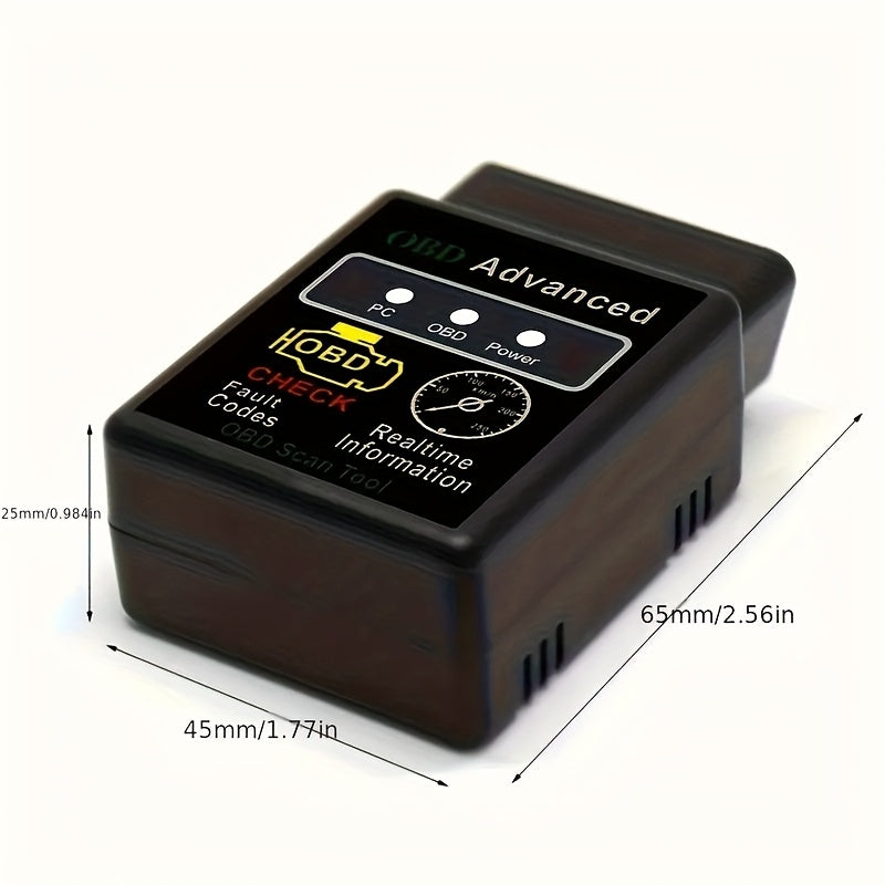 OBD2 scanner, car fault detector, advanced diagnostic car code reader, compatible with iOS and Android, used for engine fault codes and performance monitoring.