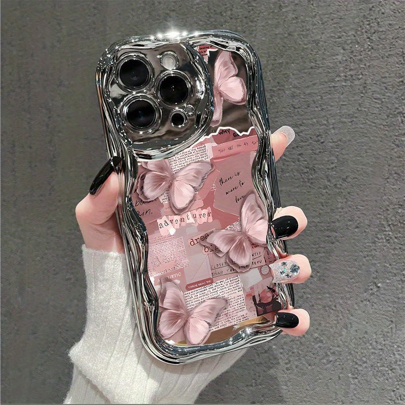 iPhone Shock-Resistant Phone Cover | Cute And Stylish Thick Electroplated Cream Soft Protective Case Compatible with Iphone Models 16, 15, 14, 13, 12, 11 Pro, And Promax