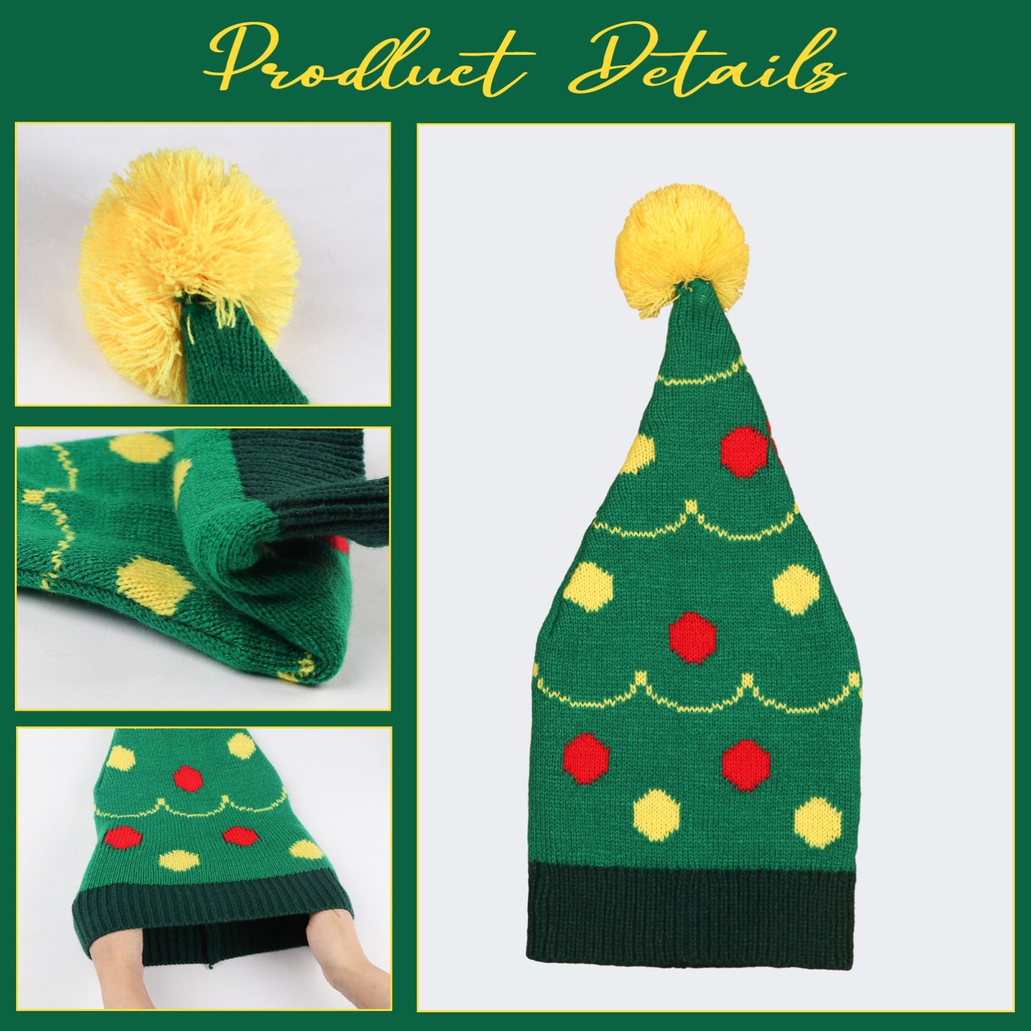 1pc Festive Santa Hat with Colorful Polka Dot Design -