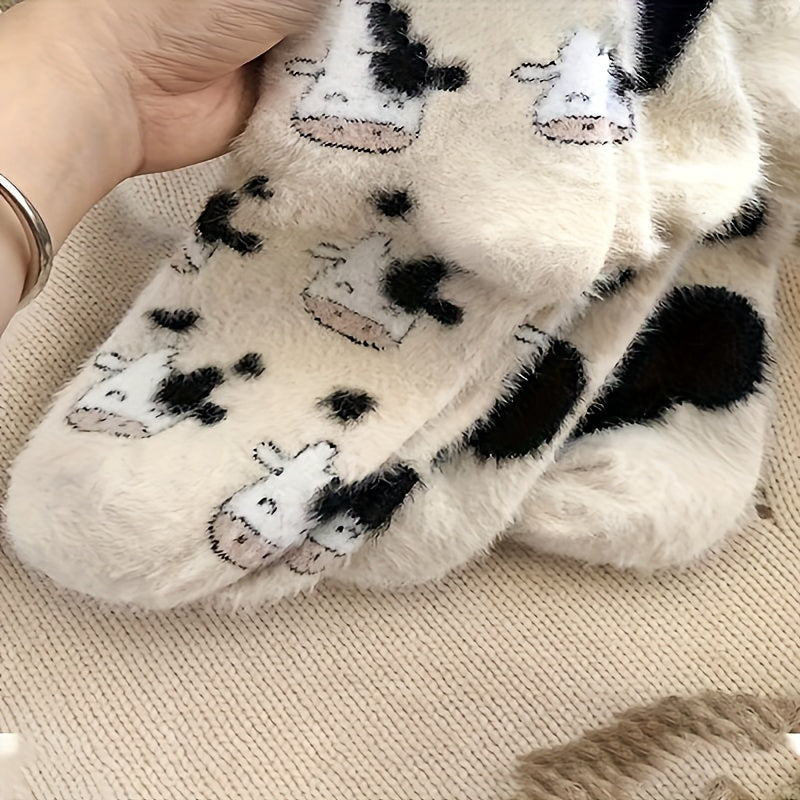 2 Pairs Cozy Fleece-Lined Winter Socks