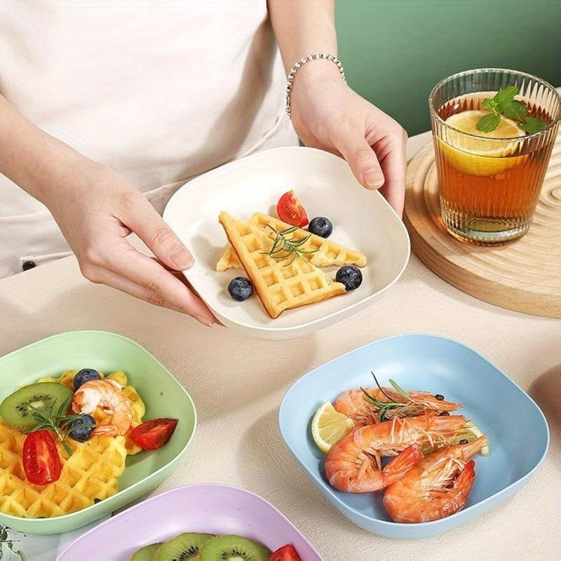 10 square plate tray - Portable snack breakfast plate set - Outdoor plate, plastic material - suitable for outdoor camping, picnic dishes, plates, camping plates and cutlery, outdoor cookware, camping, hiking supplies